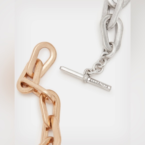 AllSaints Carrie Chunky Carabiner Necklace Two Tone - Picture 4 of 6
